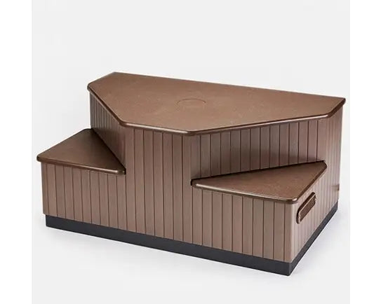 Hybrid Step Walnut Tan With Guiding Light  | Beachcomber Hot Tubs Winnipeg