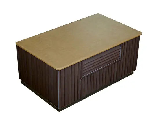 Hybrid Step - Tan Top with Walnut Enviroskirt | Beachcomber Hot Tubs Winnipeg