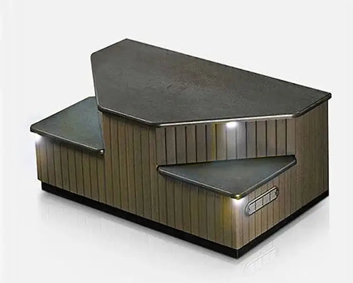 Hybrid Step Ebony Steel With Guiding Light | Beachcomber Hot Tubs Winnipeg