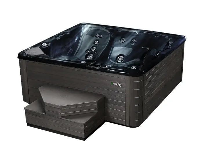 Beachcomber hot tubs model 730 hybrid4 with premium options package - side angle photo | Beachcomber Hot Tubs Winnipeg